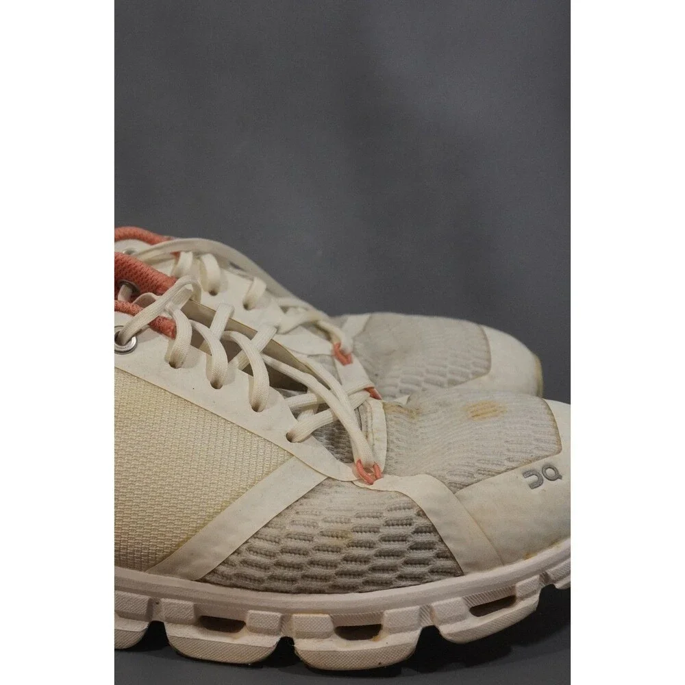 On Running Shoes Trainers Cloudflyer White Coral Swiss Gym Womens Size 9.5
